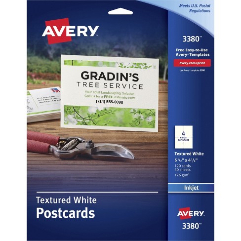 Avery Post Cards Textured Card Size 4 1 4 X5 1 2 Matte 120 Bx We 03380 Target