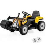 Costway Kids Ride On Roller 12V Electric Tractor Remote w/ Music & LED Light Yellow\Blue\Pink\Red