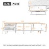 Modern Rattan TV Stand with Arched Doors and LED Light for 80 Inch TV,Media Console with Storage Cabinets for Living Room-Baofuwish - 4 of 4