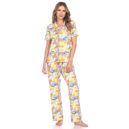 Women's Tropical Print Pajama Set - White Mark : Target