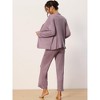 cheibear Womens Modal Knit Soft Long Sleeve Cardigan Cami and Pants Pajama Set 3 Pcs - 3 of 4