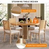 YOOCOZZ 5-Piece Solid Wood Double-Layer Extendable Round Dining Table Set - 3 of 4