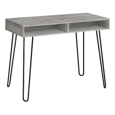 Monarch Specialties Computer Desk Home Office Laptop Left Right Set-Up Storage Drawers 40InchL Work Metal Laminate Grey Black Contemporary Modern