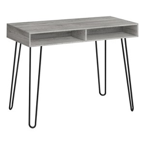 Monarch Specialties Computer Desk Home Office Laptop Left Right Set-Up Storage Drawers 40InchL Work Metal Laminate Grey Black Contemporary Modern - 1 of 4