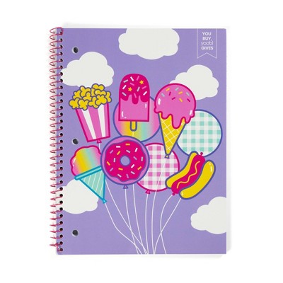 Yoobi™ Wide Ruled 1 Subject Spiral Notebook Lavender Treat Balloons