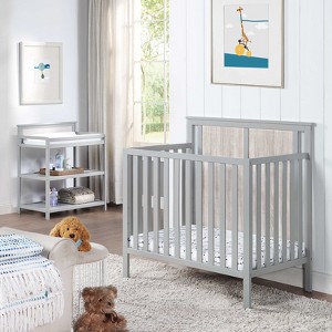 Gulches Mini Crib - Contemporary 3-in-1 Design, Gray/Rockport Gray, Adjustable Heights - 1 of 4