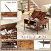QingMoon 31.5" Flip Top Coffee Table with Storage for Living Room, Farmhouse Table, Wood Tabletop & Metal Frame, Easy Assembly - 4 of 4