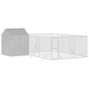 vidaXL Outdoor Dog Kennel Silver Galvanized steel, Polyethylene - 3 of 4
