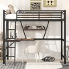 Full Size Loft Metal Bed With Desk And Shelves - ModernLuxe - 3 of 4