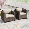 EAGLE PEAK Harbor Haven 2 PCS Hand-Woven Wicker Patio Chair with All Weather Resistant Deep Seat & Wide Rattan, Patio Furniture Chairs - 2 of 4