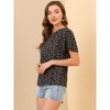 Allegra K Women's Floral Chiffon Casual Round Neck Flutter Sleeve Blouse - 4 of 4
