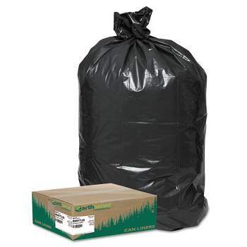 Earthsense Commercial Linear Low Density Large Trash and Yard Bags, 33 gal, 0.9 mil, 32.5" x 40", Black, 80/Carton