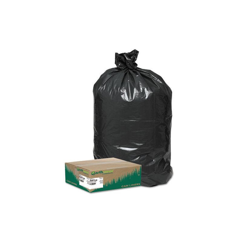 Earthsense Commercial Linear Low Density Large Trash and Yard Bags, 33 gal, 0.9 mil, 32.5" x 40", Black, 80/Carton, 1 of 3