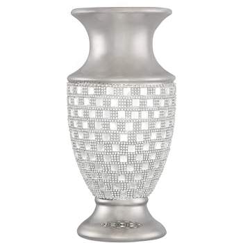 Dahlia Studios Alino 11 1/2" High Silver and Crystal Urn Vase