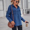 Clearlove Women's Denim Button Down Shirt Lightweight Long Sleeve Top - 4 of 4