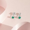 Girls' CZ Heart Solitaire Screw Back Sterling Silver Earrings - In Season Jewelry - 4 of 4