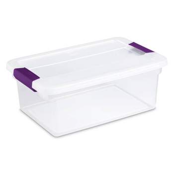Sterilite 58 Qt. Clear Plastic Storage Box with White Lid 