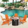 WestinTrends Ashore Modern Folding Poly Adirondack Chair With Square Fire Pit Table Set - 2 of 4