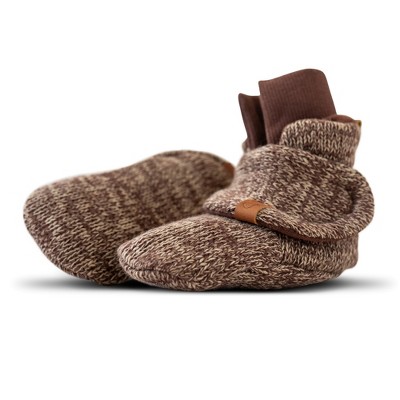 Image of goumikids baby knit organic cotton boots - bark 6-12m