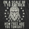 Mens On A Scale Of 1 To America How Free Are You Tonight T Shirt Funny Pick Up Line Tee - Crazy Dog Men's T Shirt - 2 of 4