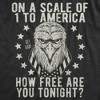 Womens On A Scale Of 1 To America How Free Are You Tonight Tshirt Funny Pick Up Line Tee - Crazy Dog Women's T Shirt - image 2 of 4