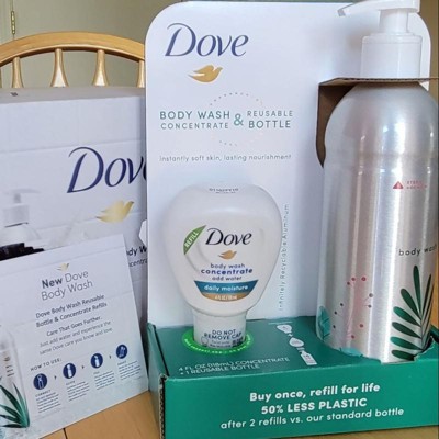 Dove Concentrate Refill and 100 percent Recycled Reusable Bottle for  Instantly Soft Skin Daily Moisture Starter Kit for Lasting Nourishment Body  Care