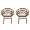 Outdoor PE Rattan Woven Dining Chairs Set Of 2,Kitchen Chair with Fade Resistant Cushion And Iron Frame,Patio Armless Dining Chair-Coolbibila - 3 of 4