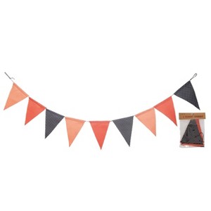 Transpac Vintage Halloween Fabric Pennant Banner Multicolor Polyester Indoor Tabletop Decoration for Spooky Atmosphere - 1 of 2