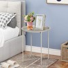 VECELO Modern  End Side Tables, Round Metal Foldable Tray, Stable Snack Nightstand for Outdoors, Small Space - 2 of 4