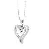 GILDED Diamond Heart Necklaces for Women, 1/4 ct Lab Grown Diamond Double Heart Pendants in 925 Sterling Silver or 14K Gold Plated Two Tone, 18" Chain - 2 of 4