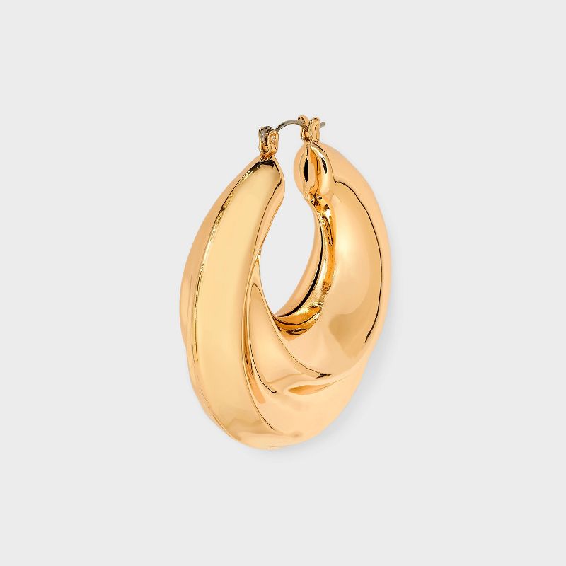 Swirled Puffy Hoop Earrings - Wild Fable&#8482; Gold, 4 of 8