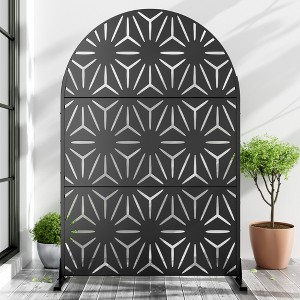 Wooakway 72"H 47"W Outdoor Arch Metal Garden Trellis Outdoor Privacy Screen Lattice Panel Indoor Room Divider - 1 of 4