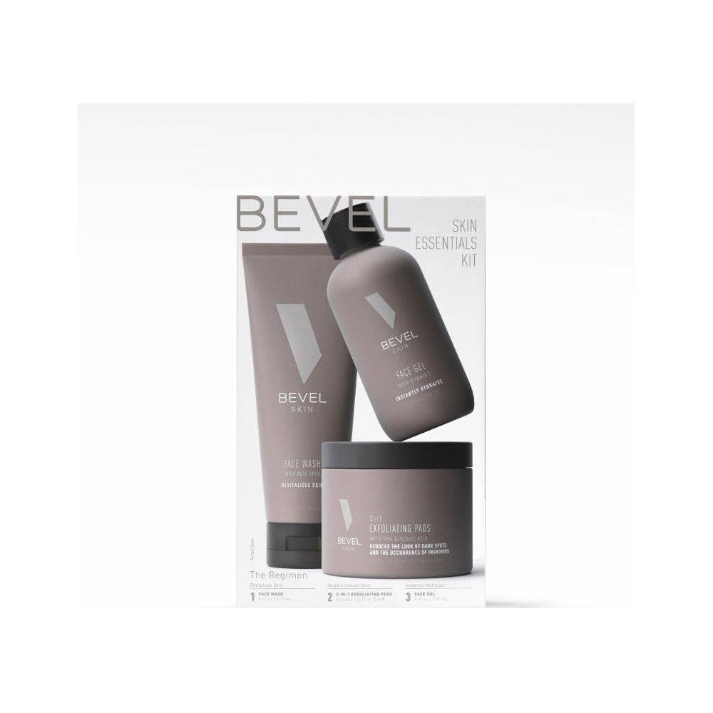 BEVEL Men's Skin Care Kit - Face Wash with Tea Tree Oil, Exfoliating Pads and Face Moisturizer - 10 fl oz/3pk