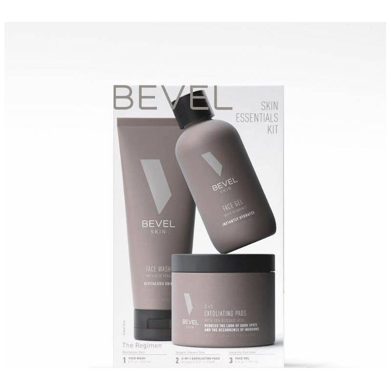 BEVEL Men&#39;s Skin Care Kit - Face Wash with Tea Tree Oil, Exfoliating Pads and Face Moisturizer - 10 fl oz/3pk, 1 of 13