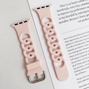 HTUTWOO Apple Watch Band Breathable Silicone Circles Sport Strap 44/45/46/49mm, Fadeless for iWatch Series 10 9 8 7 6 5 4 3 2 1 SE Ultra - 1 of 4