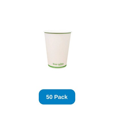 Responsible Products 32 oz Hot & Cold Paper Food Container PLA Lined Compostable - Pack of 50