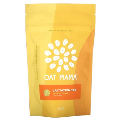 Oat Mama Lactation Tea, Tropical Citrus, Caffeine Free, 14 Tea Bags, 32 g