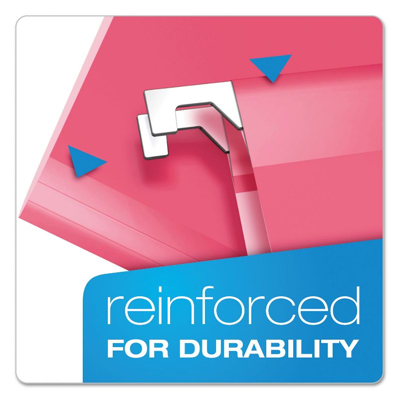 Pendaflex Reinforced Hanging Folders 1/5 Tab Letter Pink 25/Box 415215PIN, 2 of 9