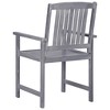 Garden Chair Set of 4 Grey Solid Acacia wood Standard Durable vidaXL - 3 of 4