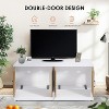 Jojoka Large Wood Hidden Litter Box Furniture for 2 Boxes, Indoor Cat House TV Stand - 3 of 4
