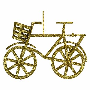 Craftoutlet.Com 3.25 In Gold Bicycle Ornament Glittered Bicycle Basket Tree Ornaments - 1 of 4
