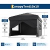 GustoWave Portable Outdoor 10x10 Pop Up Canopy Tent with 4 Waterproof Sidewalls for Camping - 2 of 4