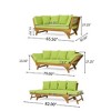Sapphtopaz Outdoor Patio Sofa, Acacia Wood Outdoor Daybed with Water-Resistant Cushions, Expandable Outdoor Sofa with Cushions & Lumbar Pillows - 3 of 4