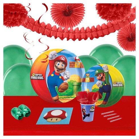 Super Mario Brothers 16 Guest Party Pk With Decoration Kit Target