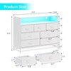 Dresser with 7 Drawers, Wooden Dresser with Led Lights, Modern Wide Chest of Drawers with Large Capacity Storage for Living Room, Hallway, Bedroom - 2 of 4