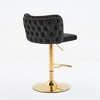 Bar Stools, Set of 2 Bar Chairs, Height Adjustable Swivel Barstools, Armless Kitchen Counter Height Bar Stools with Gold-Plating Base,Tufted Backrest - 3 of 4