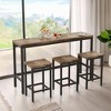 COWLOWN Long Dining Table Set with 3 Stools, Modern Kitchen Dining Set,  MDF & Metal Frame, 160lbs Table/220lbs Stool Load-Bearing - 3 of 4