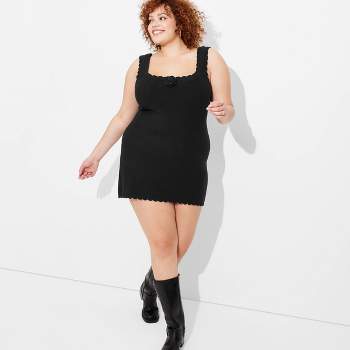 Women's Seamless Fabric Bodycon Mini Dress - Wild Fable™ Black 4x : Target