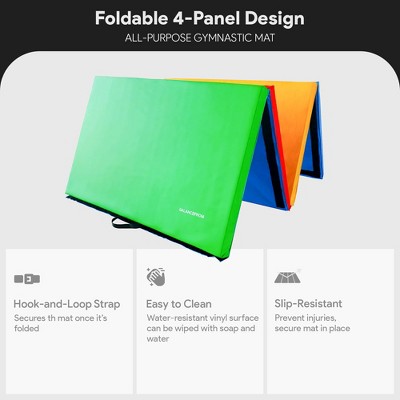 Multicolor High-Density Vinyl Folding Gymnastics Exercise Mat