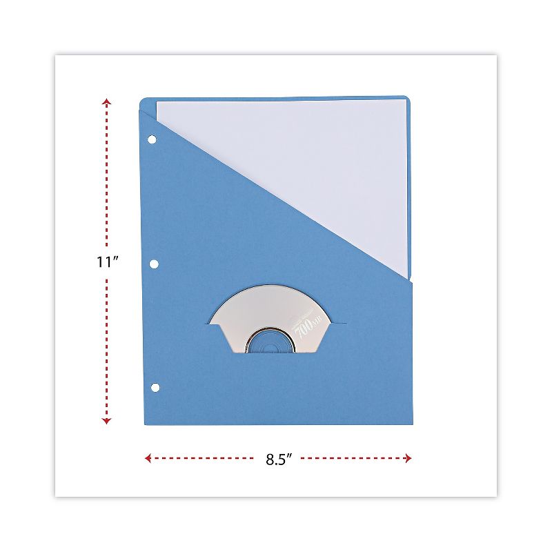 Universal Slash-Cut Pockets for Three-Ring Binders Jacket Letter 11 Pt. Blue 10/Pack 61681, 3 of 9